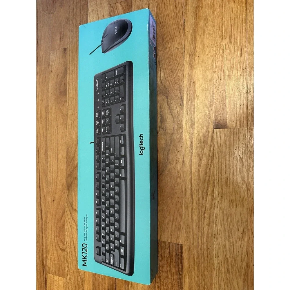NEW Logitech MK120 Black USB Wired‎ Keyboard Mouse Combo 920-002565